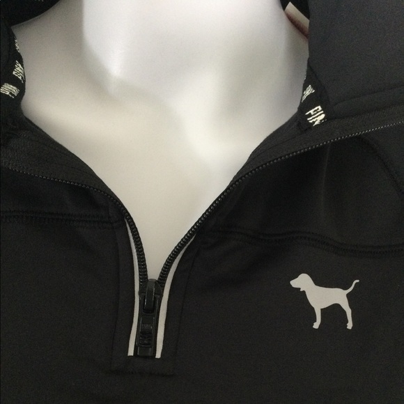 VICTORIA SECRET PINK Ultimate half zip pullover NWT small in black - Picture 6 of 11